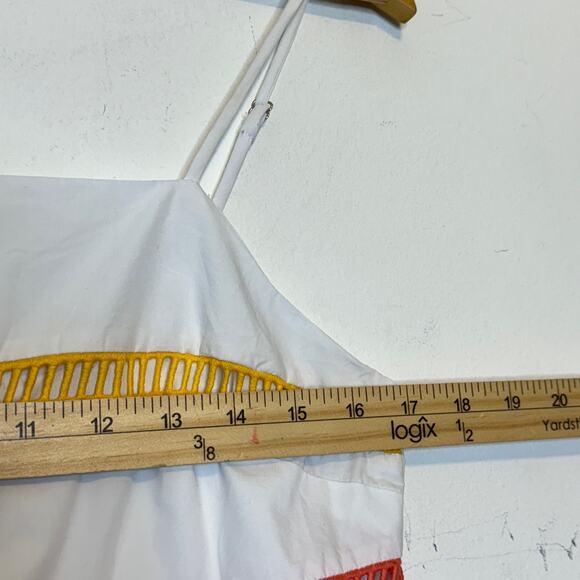 English Factory Dress Women Medium White Rainbow Stripe Poplin Mini Clean Girl - Picture 8 of 11